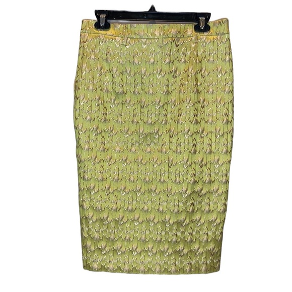 Birgitte Herskind Gold Shimmer Pencil Skirt Yellow Mint